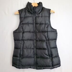 Indigo Saints Women M Puffer Vest Quilted Blk Kangaroo Pockets Ourdoor Gorpcore